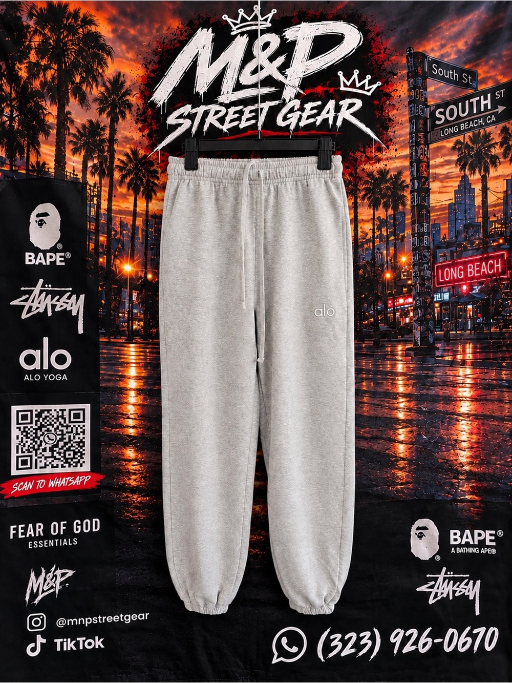 Alo Gray Jogger Pants Like New